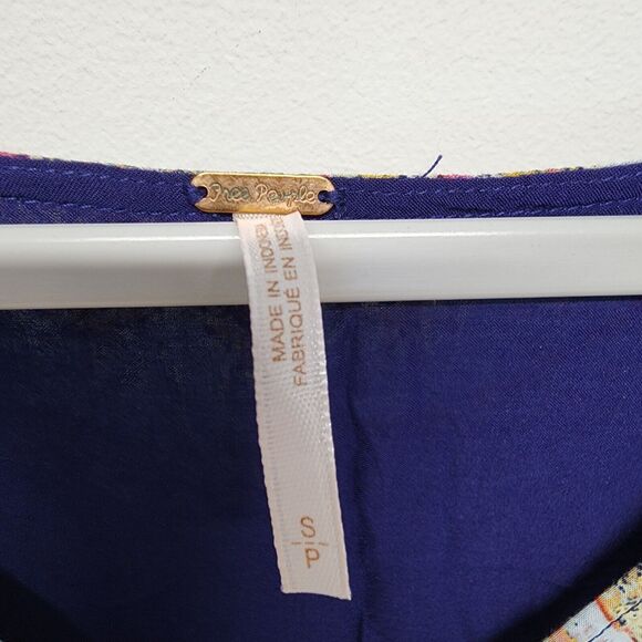 Free People Bohemian Tunic Top Size S V-Neck High Low Flare Sleeve Sunset Dreams - Picture 13 of 16